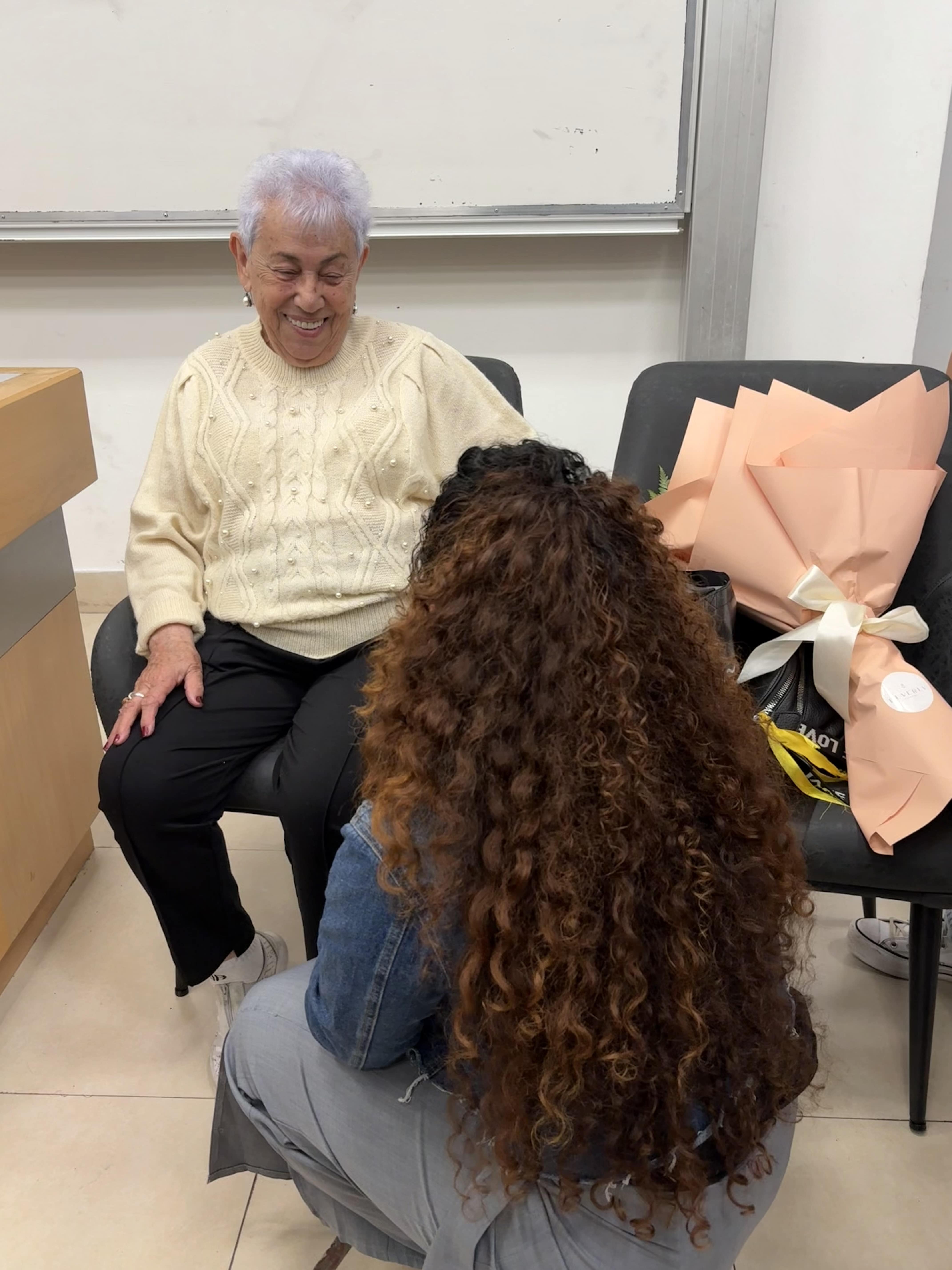 Holocaust Remembrance - Zikaron ba’Faculta - Batya and a student